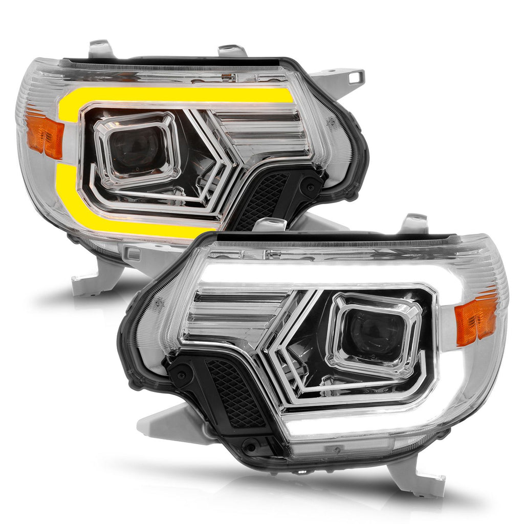 Anzo Projector LED Plank Style Switchback Headlights Chrome For