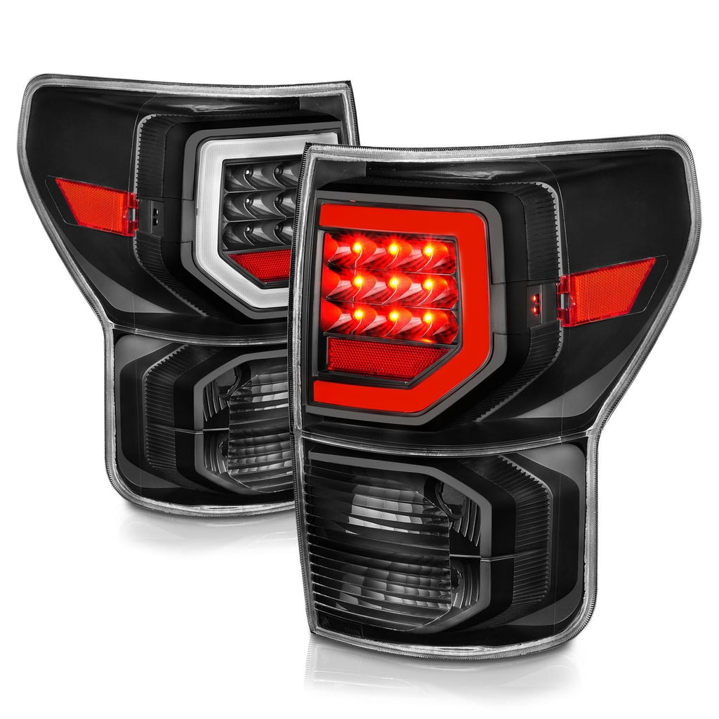 Anzo LED Plank Style Black Clear Tail Lights For Tundra (2007-2013