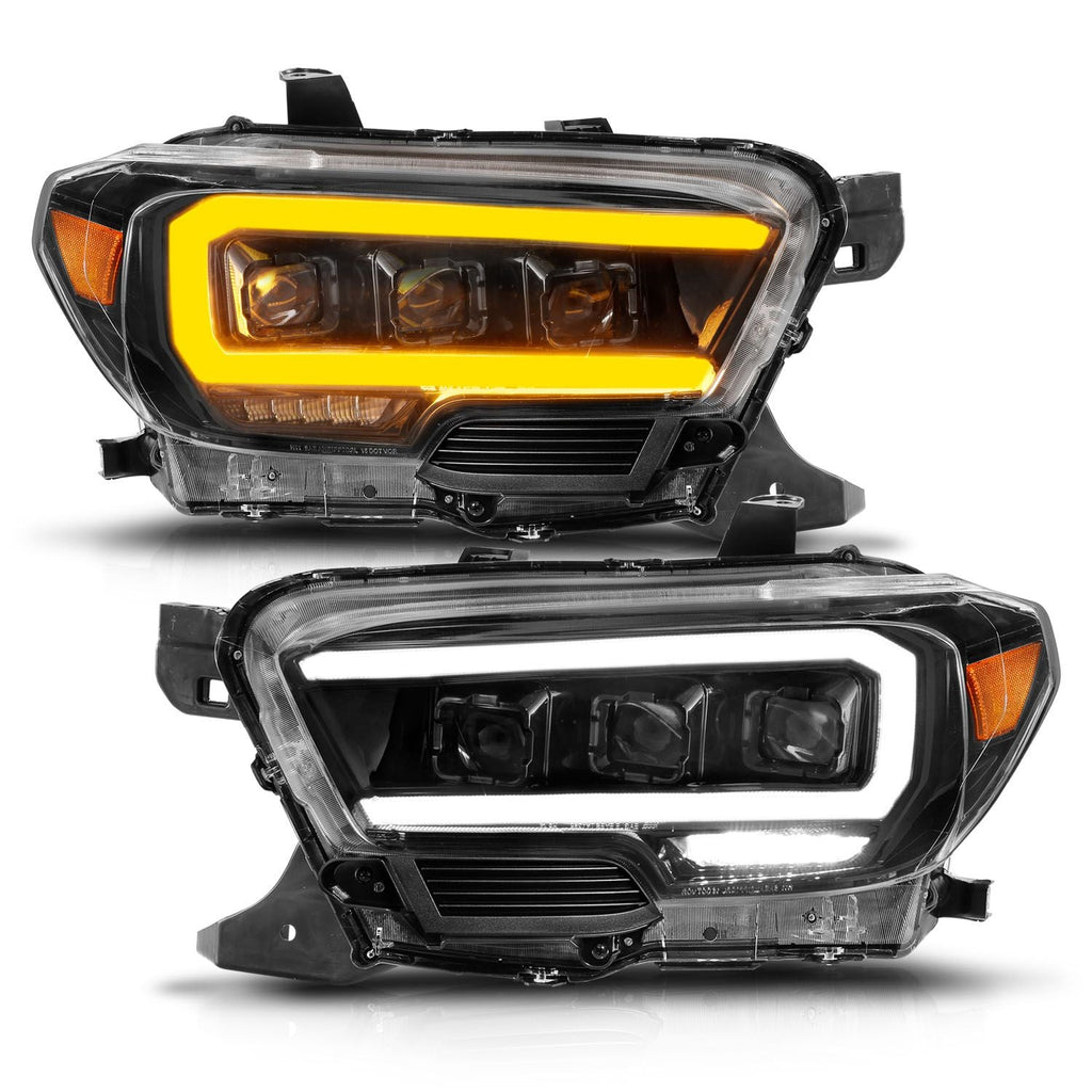 Anzo Black Full LED Projector DRL Headlights For Tacoma (2016-2023