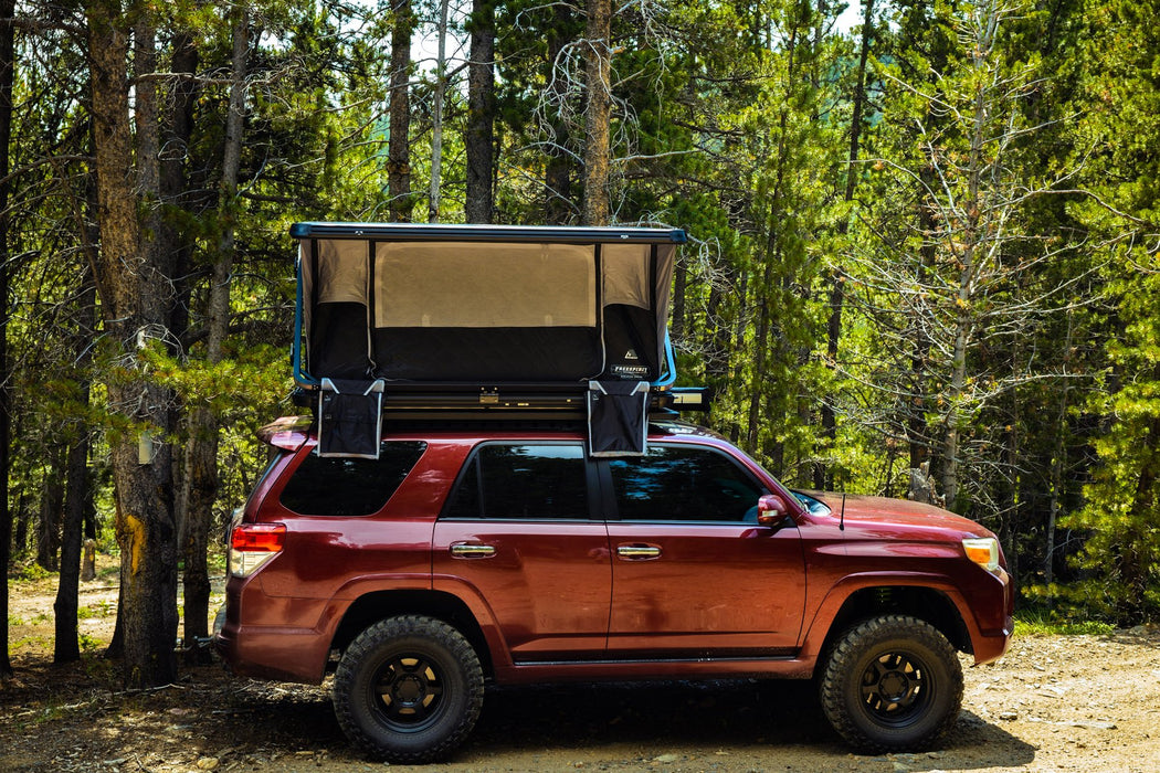 free spirit rooftop tent Freespirit Recreation Evolution Hard Top Tent (Black Top) — Overland Depot