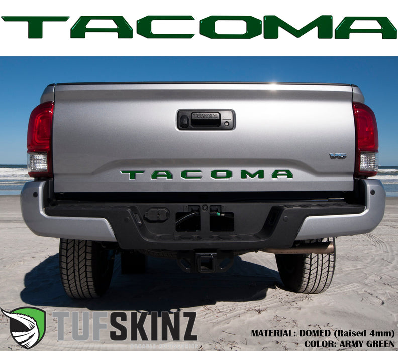 3D RAISED LIME GREEN DOMED TAILGATE LETTERS FOR TOYOTA TACOMA 2016-2023 US MADE 3D RAISED LIME GREEN DOMED TAILGATE LETTERS FOR TOYOTA TACOMA 2016-2023 US MADE