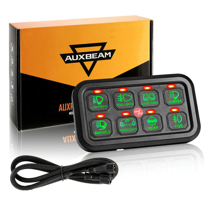 Auxbeam 8 Gang LED Switch Panel Kit (One-Sided)