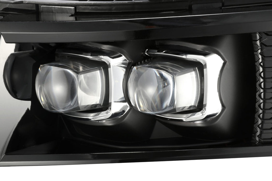 Alpharex Nova-Series LED Projector Headlights Jet Black For Silverado (2007-2013)
