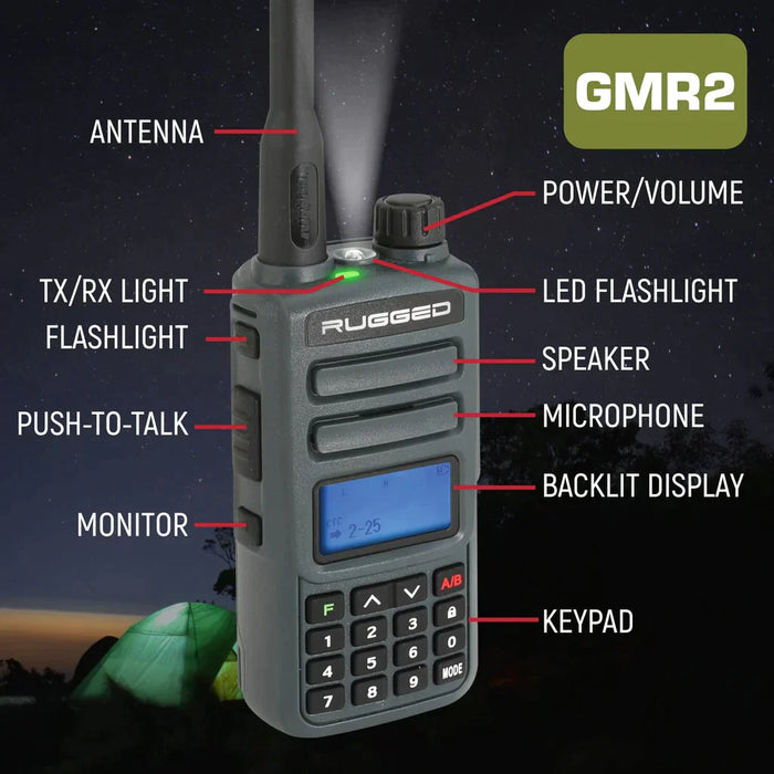 Rugged GMR2 Handheld GMRS/FRS Radio